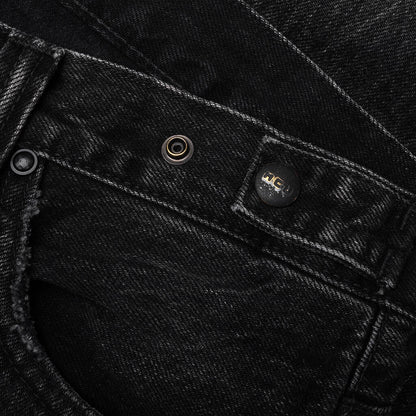 Kawasaki Short 'Kuro' Rip And Repaired - Black