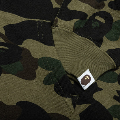 Kid's 1ST Camo Patch Print Shark Zip Hoodie - Green