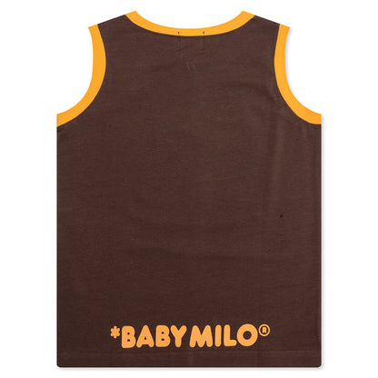 Kid's Milo Face Tank Top - Brown
