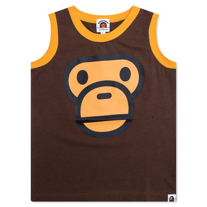 Kid's Milo Face Tank Top - Brown