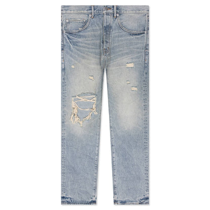 Knee Blowout Dirty Jeans - Light Indigo