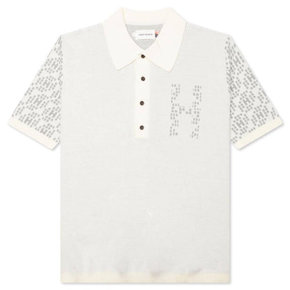 Knit H Pattern Polo - Bone