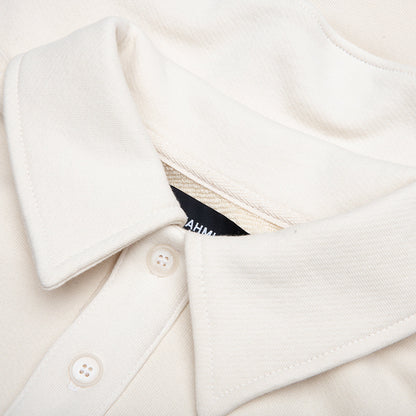 L/S Polo Henley Shirt - Egg White
