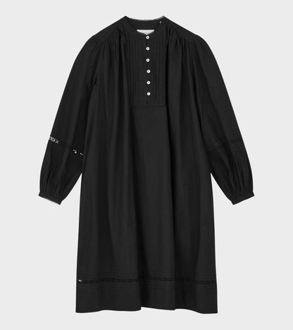 Leaf Shirtdress Black