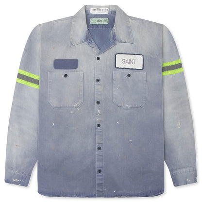 Line Cotton Shirt - Navy