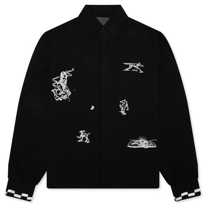 Live Life With Ease Button Up - Black