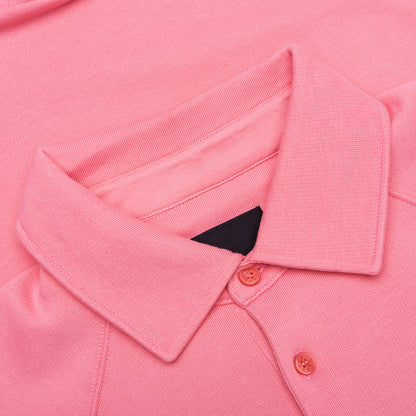 Logo Embroidered Long-Sleeve Polo Shirt - Candy Pink