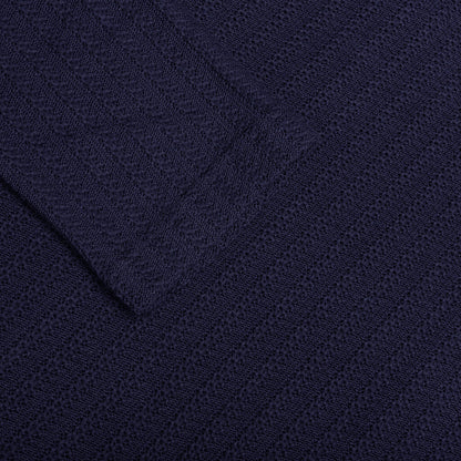Long Sleeve Knit Polo - Navy