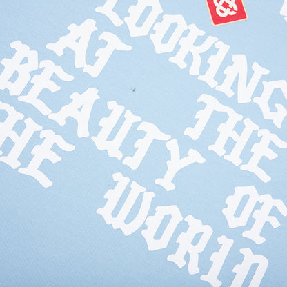Looking at the Beauty of the World Sweatshirt - Pale Blue