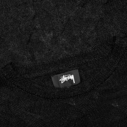 Loose Knit Cross Cable - Black