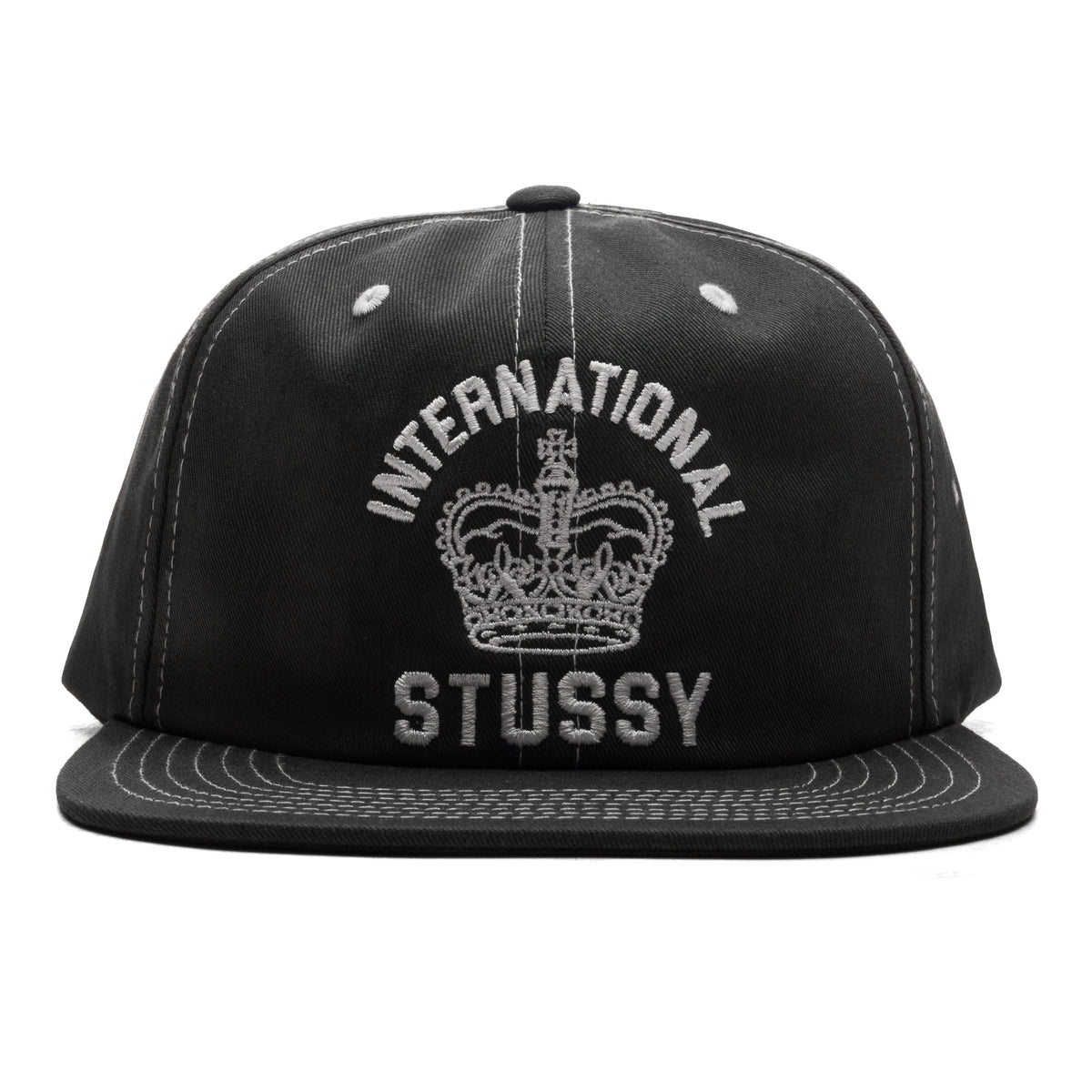 Mid International Crown Strapback Cap - Black