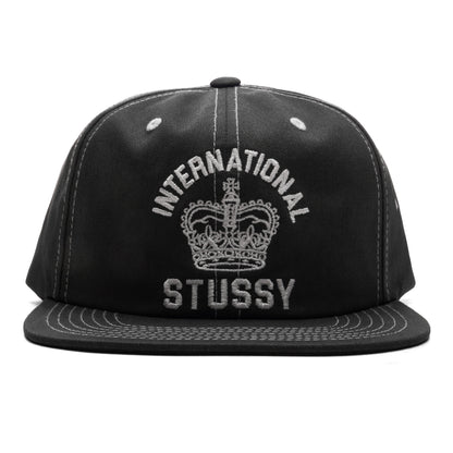 Mid International Crown Strapback Cap - Black