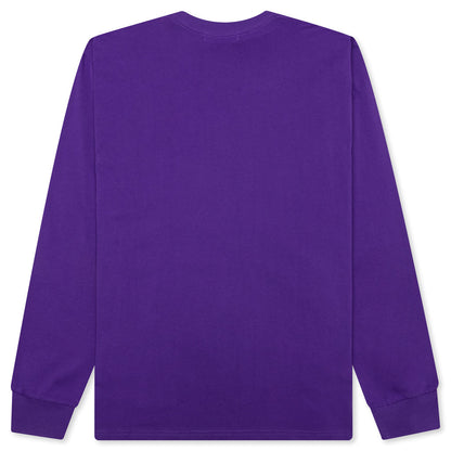 Marbling Camo Ape Head Relaxed Fit L/S Tee - Purple