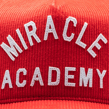 Miracle Academy Corduroy Trucker Hat - Cherry
