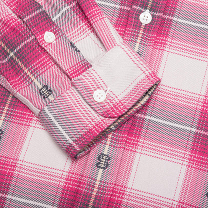 Motif Plaid Shirt - Pink