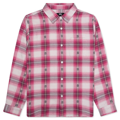 Motif Plaid Shirt - Pink
