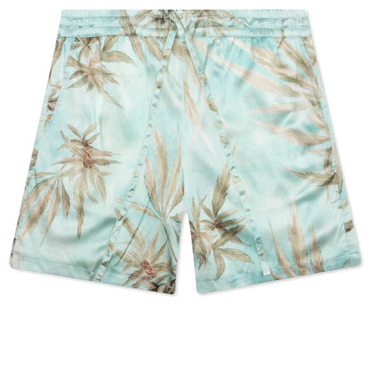 Hemp Leaves Silk Shorts - Hemp Print
