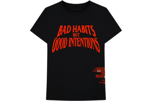 VLONE X NAV BAD HABITS GOOD INTENTIONS TEE BLACK