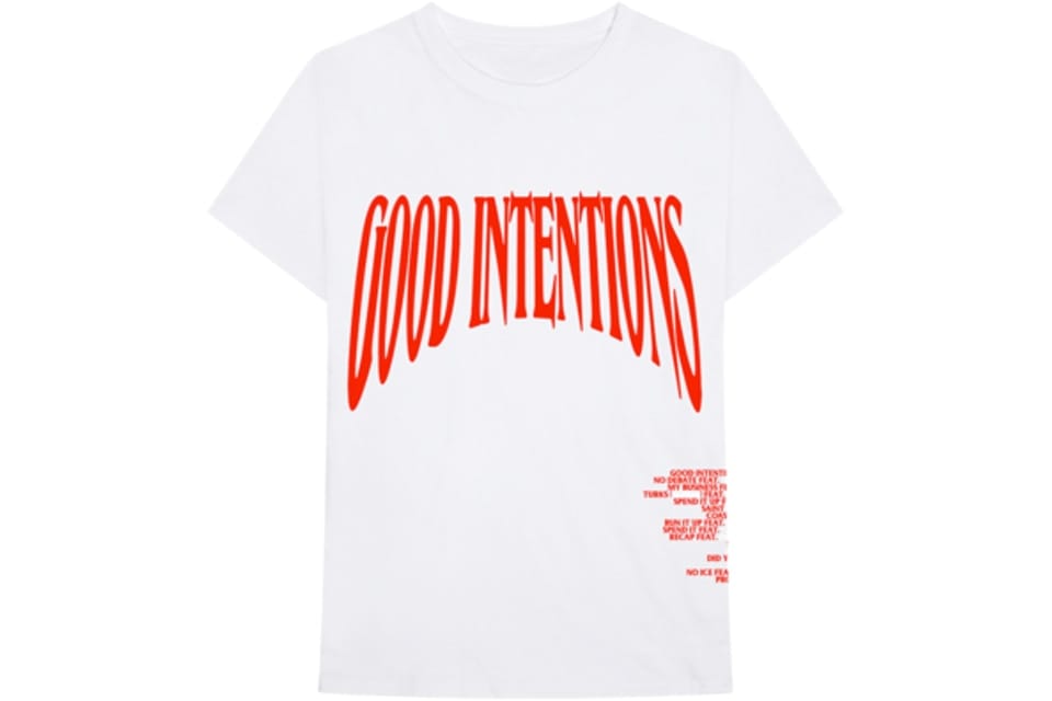VLONE X NAV GOOD INTENTIONS TEE WHITE