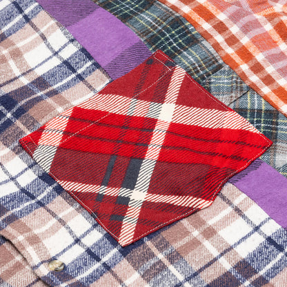 7 Cuts Flannel Shirt - Brown/Navy