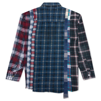 7 Cuts Flannel Shirt - Navy/White