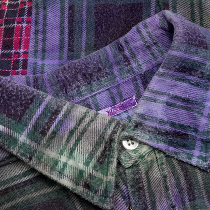 7 Cuts Tie Dye Wide Flannel Shirt - Assorted