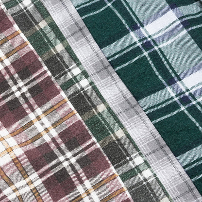 7 Cuts Wide Flannel Shirt - Orange/Grey