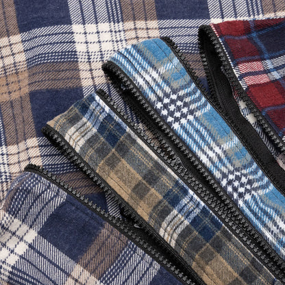 7 Cuts Zipped Wide Shirt - Blue/Tan