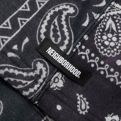 Bandana Chopped Hooded Sweatshirt - Black