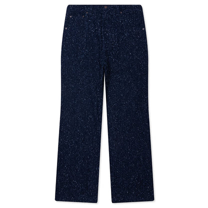 Nep Yarn Wide Leg Pant - Blue