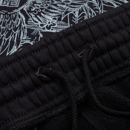 Wolf Print Board Shorts - Black