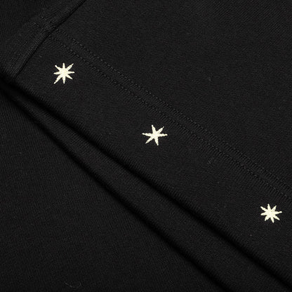 Star Print Board Shorts - Black