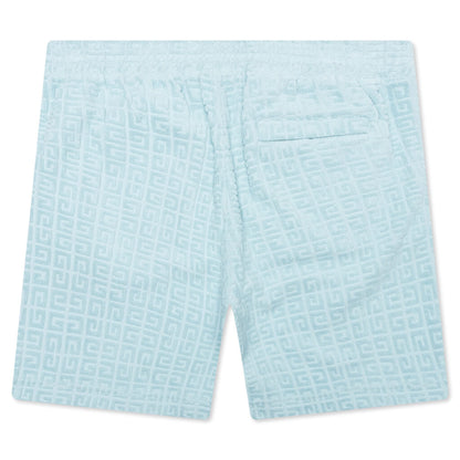 4G Cotton Towelling Bermuda Shorts - Sky Blue