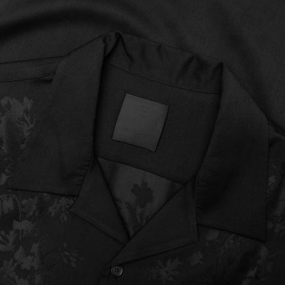 Boxy fit shirt in floral jacquard - Black