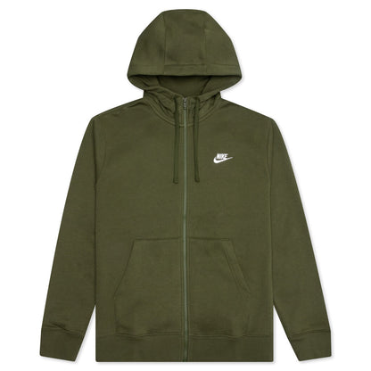 Sportswear Club Fleece Full-Zip Hoodie - Rough Green/White