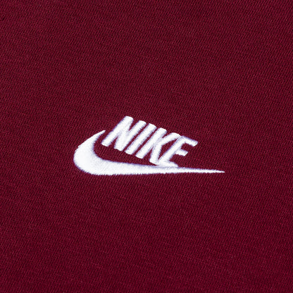 Sportswear Club Fleece Pullover Hoodie - Dark Beetroot/White
