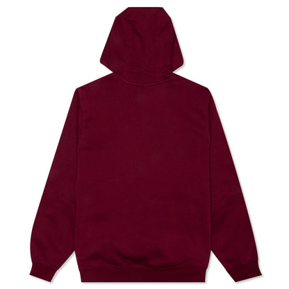 Sportswear Club Fleece Pullover Hoodie - Dark Beetroot/White
