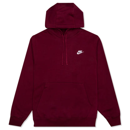 Sportswear Club Fleece Pullover Hoodie - Dark Beetroot/White