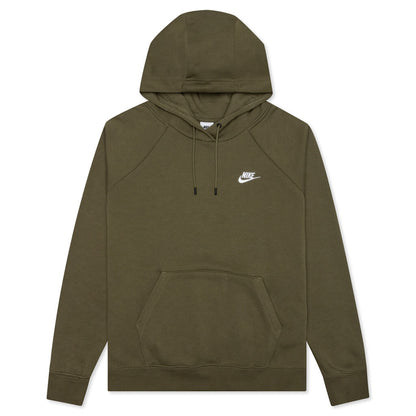 Sportswear Women’s Essential Fleece Pullover Hoodie - Medium Olive/White