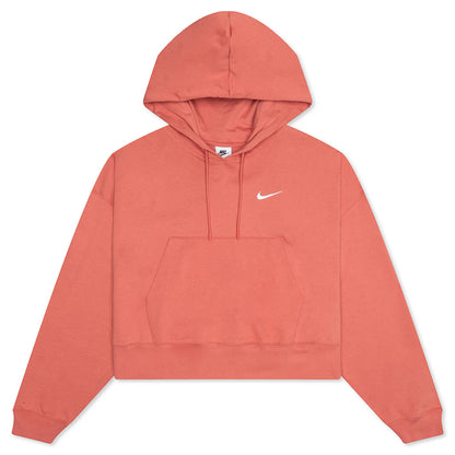 Sportswear Women's Oversized Pullover Hoodie - Madder Root/White