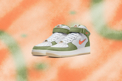 Air Force 1 Mid QS - White/Total Orange/Oil Green