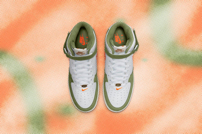Air Force 1 Mid QS - White/Total Orange/Oil Green