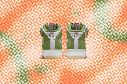 Air Force 1 Mid QS - White/Total Orange/Oil Green