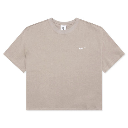 NikeLab Women's Fleece T-Shirt - Malt/White