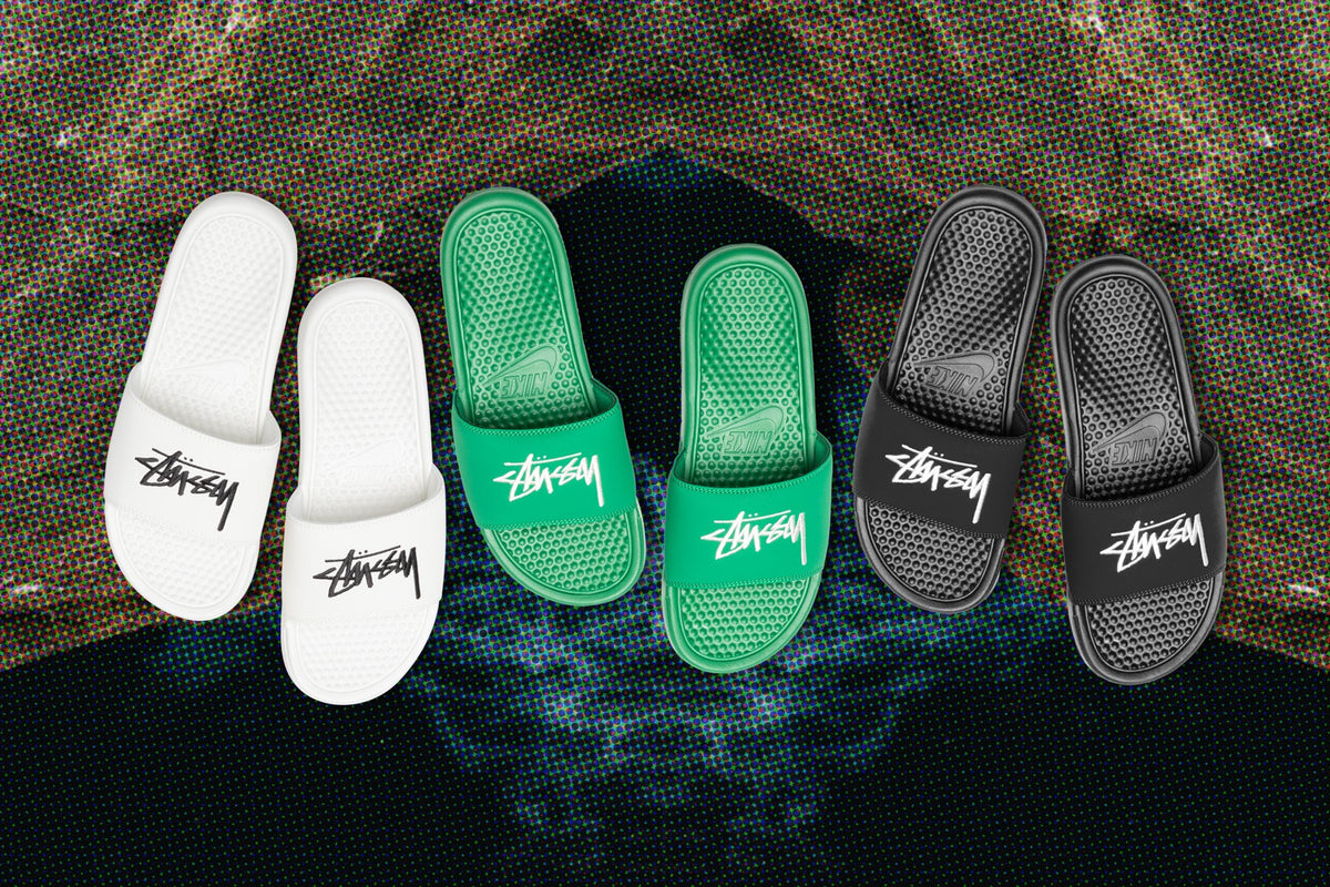 Nike x Stussy Benassi - Sail/Black