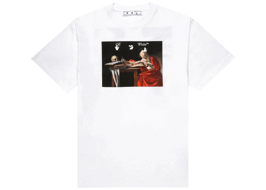 OFF WHITE CARAVAGGIO TEE WHITE/RED