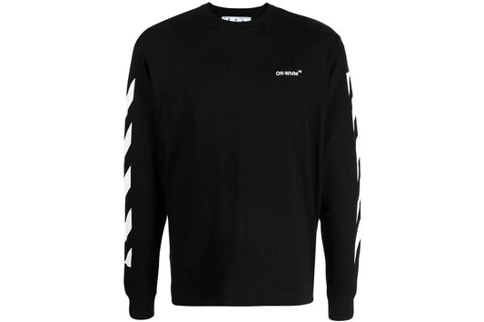 OFF WHITE DIAGONAL HELVETICA LONG SLEEVE T-SHIRT BLACK / WHITE