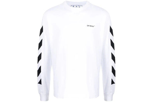 OFF WHITE DIAGONAL HELVETICA LONG SLEEVE T-SHIRT WHITE / BLACK