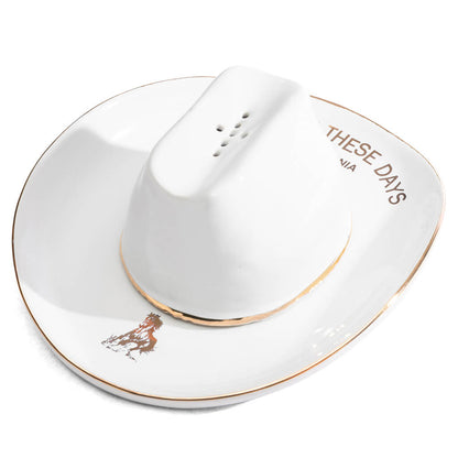 OOTD Cowboy Hat Incense Holder - White
