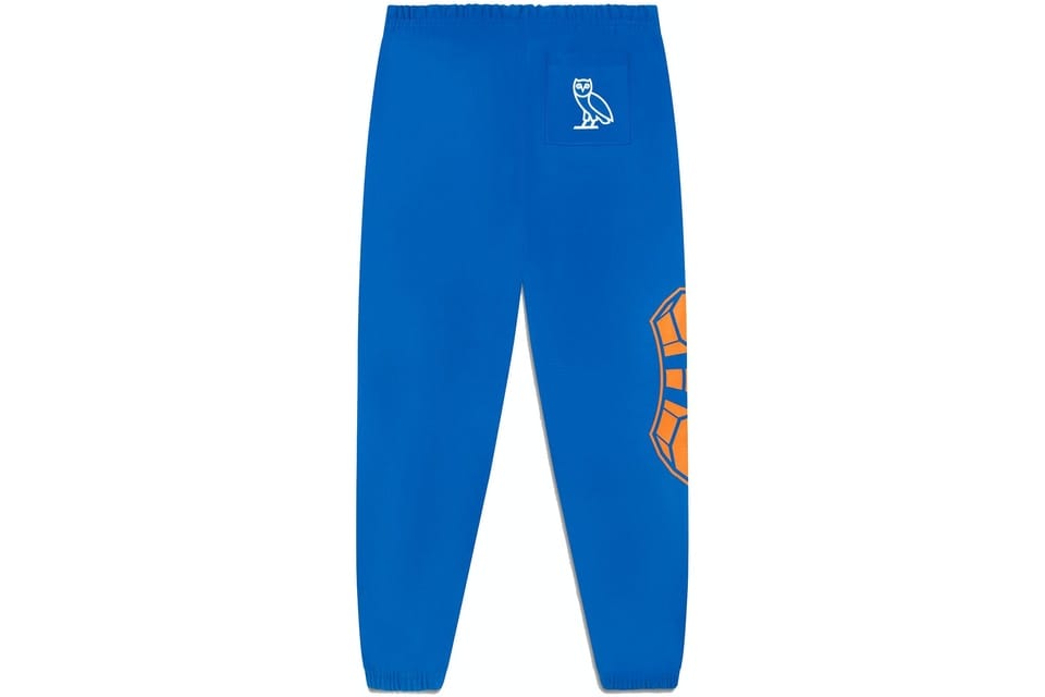 OVO X NBA NEW YORK KNICKS SWEATPANTS BLUE